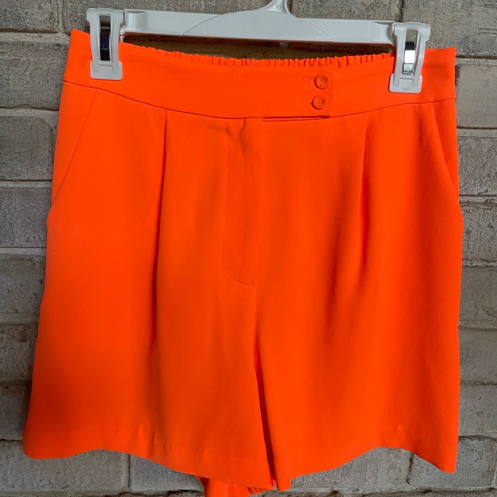 Skies Are Blue Orange High Waist Shorts